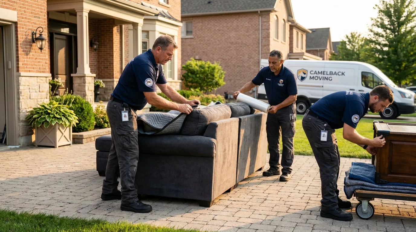 Large estate moving crew wrapping furniture in Southaven, MS