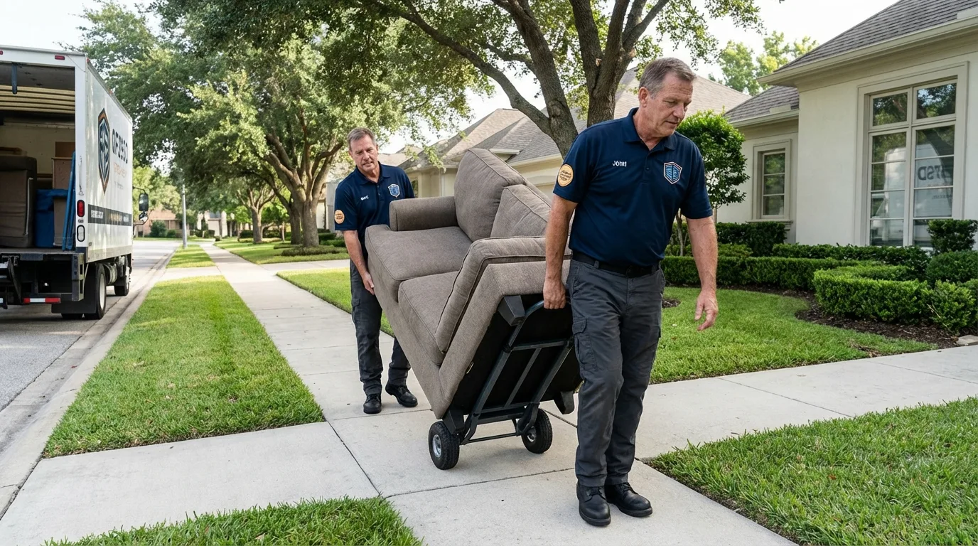 Local residential moving crew loading furniture in Southaven, MS